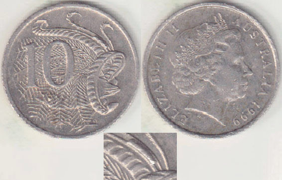 1999 Australia 10 Cents (cud) A003442